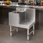 Thumbnail image #3 for John Boos UBBS-1824-X Freestanding Stainless Steel Underbar Blender Station with Dump Sink and Right-Side Blender Shelf