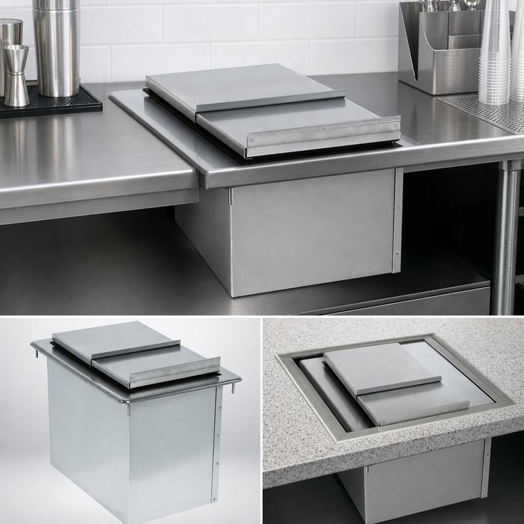 Product image #3 for Advance Tabco Special Value Series Drop-In Insulated Ice Bin with Sliding Cover, 23 lb Capacity