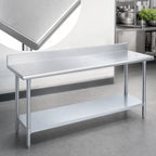 Thumbnail image #3 for Duke Manufacturing 314-3084-5R 84 x 30 in Stainless Steel Work Table with 5 in Rear Riser and Galvanized Undershelf