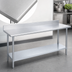 Thumbnail image #3 for Duke 84-Inch Wide x 30-Inch Deep Stainless Steel Work Table with 5-Inch Rear Riser and Galvanized Undershelf