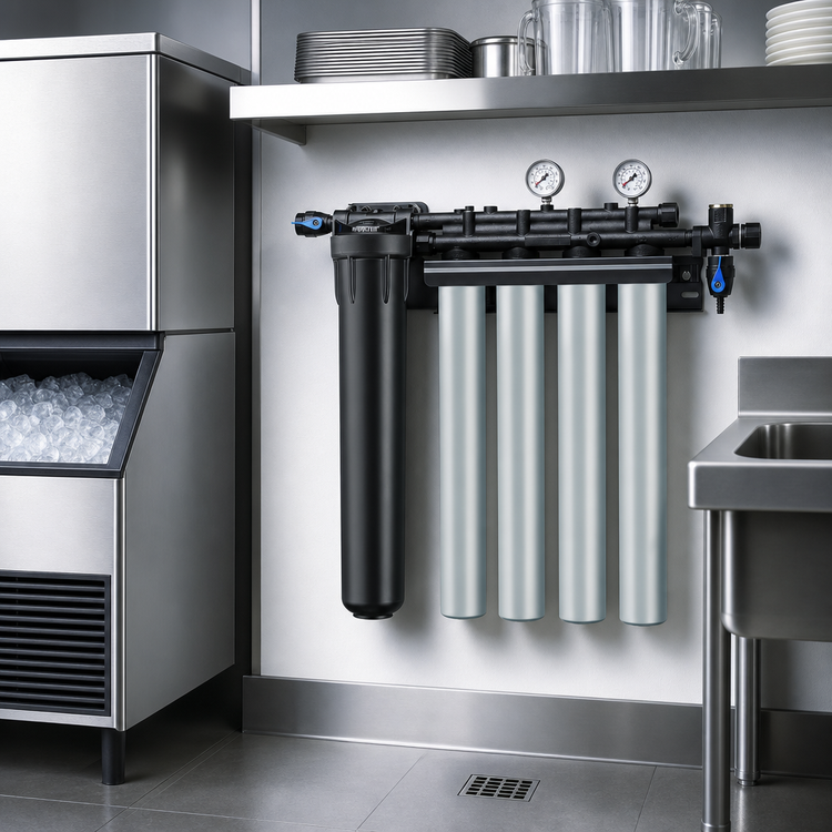 Product image #3 for Everpure Insurice PF Quad-7SI Quad Ice Machine Water Filtration System, 0.5 Micron, 100,000 Gallon, 14 GPM