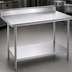 Thumbnail image #3 for Advance Tabco 120-Inch x 30-Inch 16-Gauge 430 Stainless Steel Work Table with 5-Inch Backsplash and Adjustable Undershelf