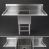 Thumbnail image #3 for John Boos Pro-Bowl Freestanding 1-Compartment 14-Gauge 300-Series Stainless Steel Sink with Left and Right Drainboards
