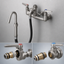 Thumbnail image #3 for T&S Brass B-0611 Pot and Kettle Filler Wall-Mount Mixing Faucet, 8-Inch Centers, 68-Inch Hose, Hook Nozzle