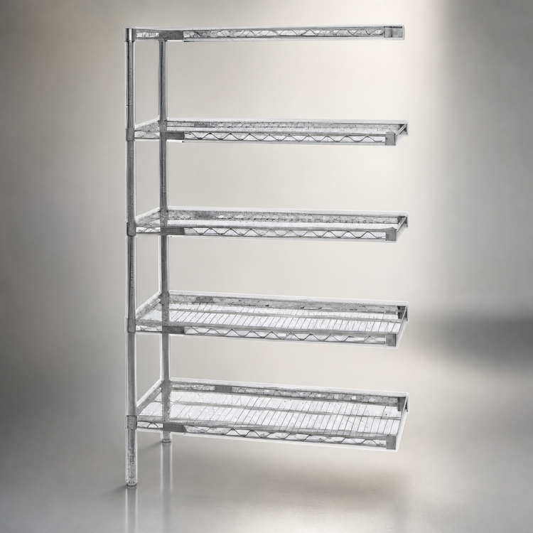 Product image #3 for Eagle Group 5-Tier Chrome-Plated Wire Add-On Shelving Unit, 36 Inch Wide x 24 Inch Deep x 86 Inch High