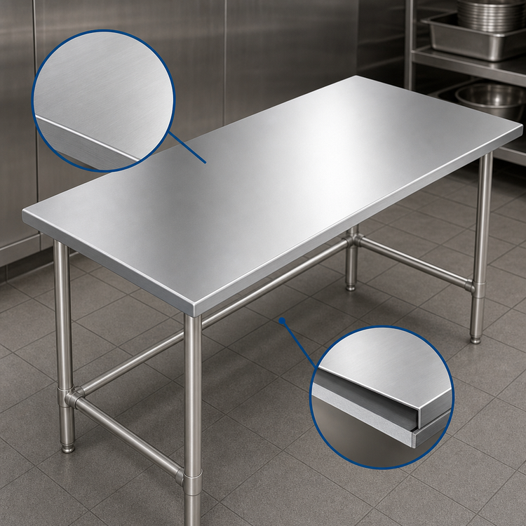Product image #3 for Sapphire Manufacturing 60-Inch x 14-Inch Stainless Steel Work Table with Open Base
