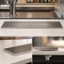 Thumbnail image #3 for Surface Mount Stainless Steel Drip Tray Trough, 51 Inch x 8 Inch, With Perforated Screen and 5/8 Inch O.D. Drain