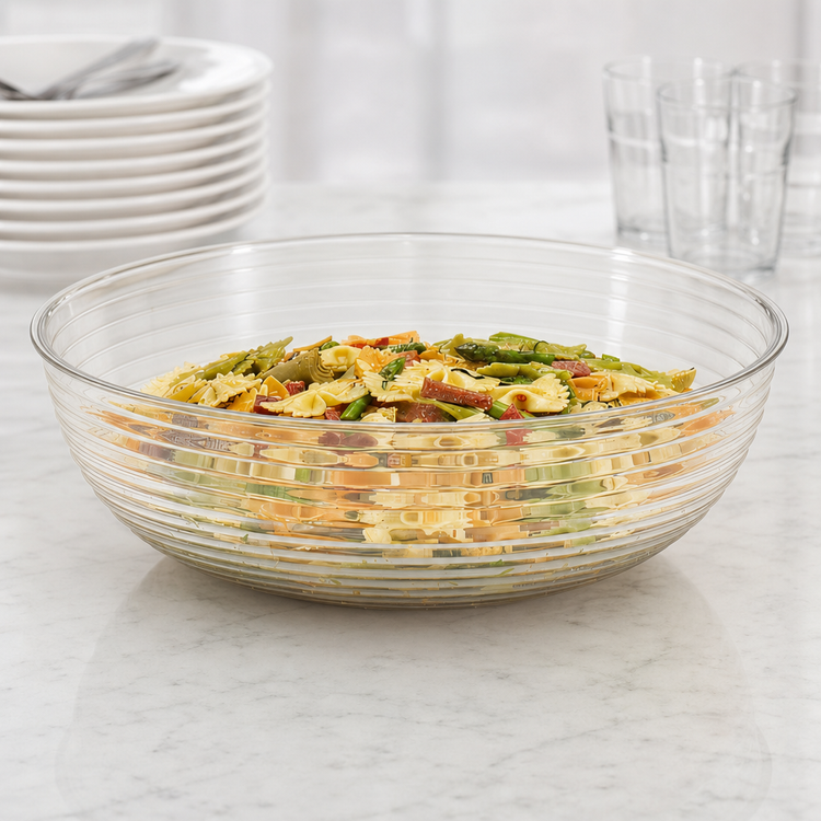 Product image #3 for Cambro Camwear® 12-Inch Round Ribbed Clear Polycarbonate Bowl, 5.8 Qt.