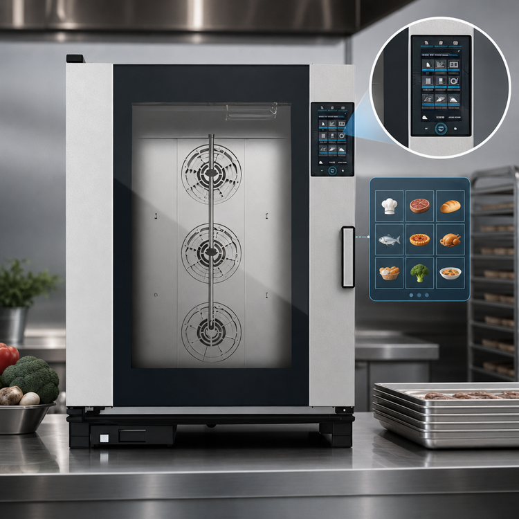 Product image #3 for UNOX ChefTop MIND.Maps Plus XAVC-10FS-HPRM Countertop Electric Combi Oven/Steam Oven, 10 Full-Size Sheet Pan Capacity, Right-To-Left Glass Door