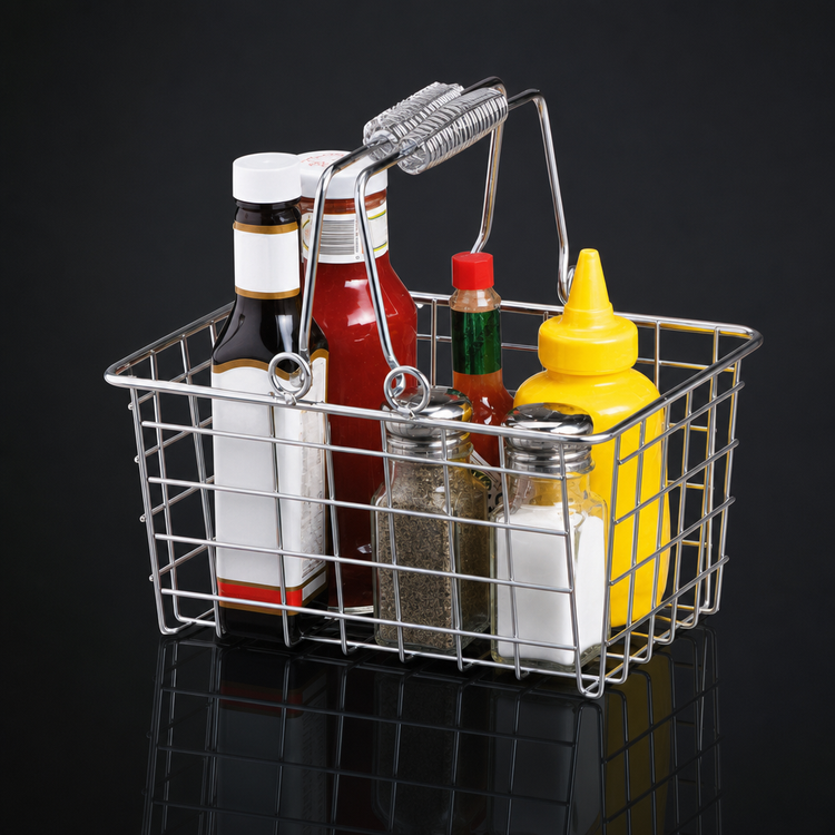Product image #3 for American Metalcraft Rectangular Chrome Wire Serving Basket with Double Handles, 9 x 7 x 5 Inches