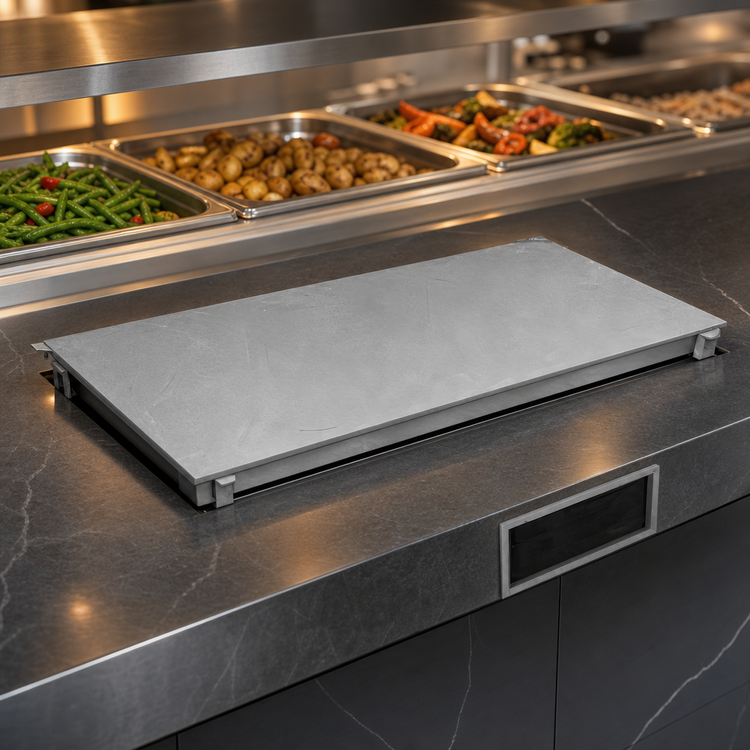 Product image #3 for Simulated Stone Built-In Flush Top Hot/Cold Shelf with Remote Refrigeration, 36-Inch x 19-1/2-Inch