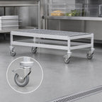 Thumbnail image #3 for Fermod Fermostock 1R52A12M Mobile Aluminum Louvered Dunnage Rack, 52 x 14 x 17 in, 600 lb/Shelf, 5-in Casters