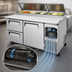 Thumbnail image #3 for Turbo Air Super Deluxe 67-Inch Two-Section Pizza Prep Table with 1 Door, 2 Drawers, and 20 Cu. Ft. Capacity