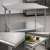 Thumbnail image #3 for Eagle Group Budget Series 84-Inch x 30-Inch 430 Stainless Steel Work Table with Rear Up-Turn and Adjustable Undershelf