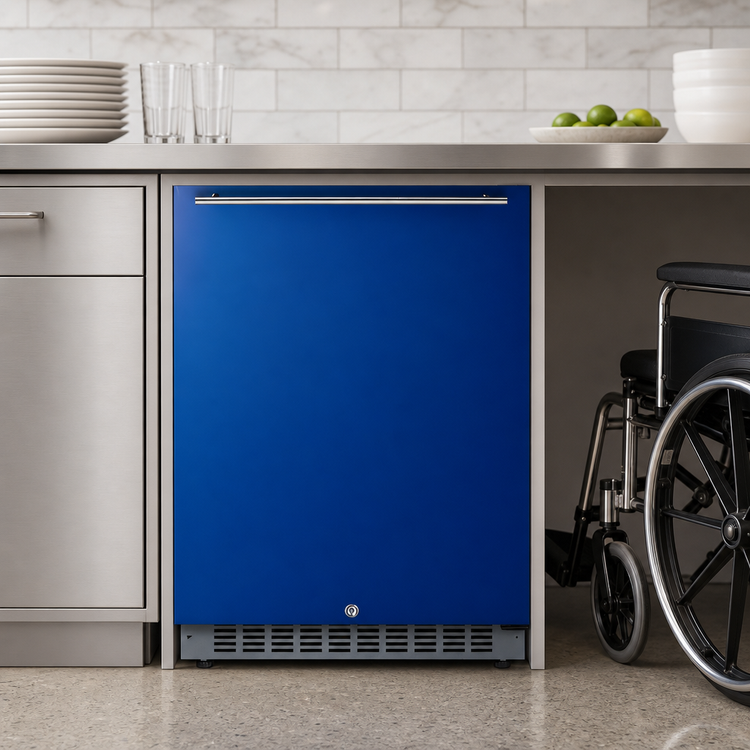 Product image #4 for Summit Appliance 24-Inch ADA Compliant Undercounter All-Refrigerator with Cobalt Blue Door, Frost-Free, 4.8 Cu. Ft.