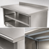 Thumbnail image #3 for Advance Tabco Special Value Economy 72 Inch x 24 Inch 16 Gauge Stainless Steel Open Base Work Table with 5 Inch Backsplash and Mid Shelf