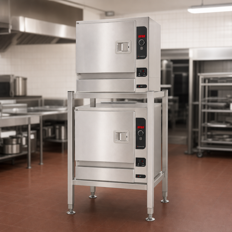 Product image #2 for Cleveland Range Open Type Stainless Steel Double Stacking Stand for Two 22CGT33.1 SteamChef Units