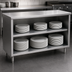 Thumbnail image #3 for Eagle Group Spec-Master 60-Inch Open Front Plate Cabinet with Stainless Steel Top and Fixed Shelf