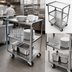 Thumbnail image #3 for Omcan Stainless Steel 3-Shelf Bussing Cart, 400 lb Capacity