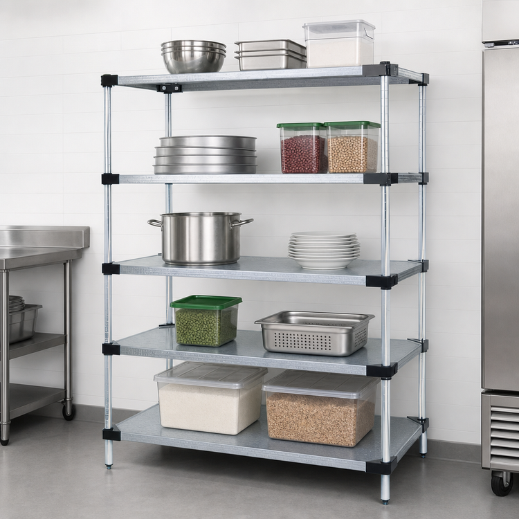 Product image #3 for Quantum Solid Shelving Starter Kit, 72"W x 21"D x 54"H, 5-Shelf Stationary Unit