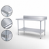 Thumbnail image #3 for Sapphire Manufacturing 30 Inch x 24 Inch Stainless Steel Work Table with 5 Inch Backsplash and Adjustable Undershelf