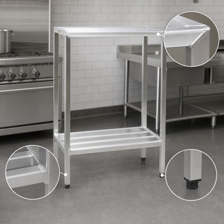 Product image #3 for New Age H.D. Series All-Welded Two-Shelf Aluminum Shelving Unit, 36 W x 20 D x 48 H
