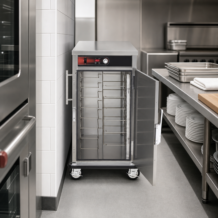 Product image #3 for FWE TST-10 Slim-Line Mobile Heated Holding Cabinet, 6 Full-Size Pan Capacity
