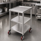 Thumbnail image #3 for Carter-Hoffmann (Middleby) IT3024M Mobile Stainless Steel Induction Table with Marine Edge Shelves and 5-Inch Swivel Casters