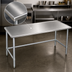 Thumbnail image #3 for Spec-Master Marine Series 30 x 30 Inch Square Stainless Steel Work Table with Open Galvanized Base