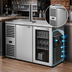 Thumbnail image #3 for 48-Inch Two-Section Flat-Top Refrigerated Draft Bar Cooler with 1 Beer Column, Solid and Glass Doors, Stainless Steel