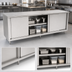 Thumbnail image #3 for John Boos 108 Inch x 36 Inch Stainless Steel Enclosed Work Table with Sliding Doors
