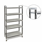 Thumbnail image #3 for Cambro Camshelving® Elements EST214281S5480 5-Tier Overhead Track Stationary Shelving Starter Unit, Polypropylene, 21 x 42 x 81 in., 2,400-lb Capacity