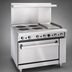 Thumbnail image #3 for Imperial Pro Series 36-Inch Electric Restaurant Range with 4 Round Elements, 12-Inch Thermostatic Griddle, and Convection Oven