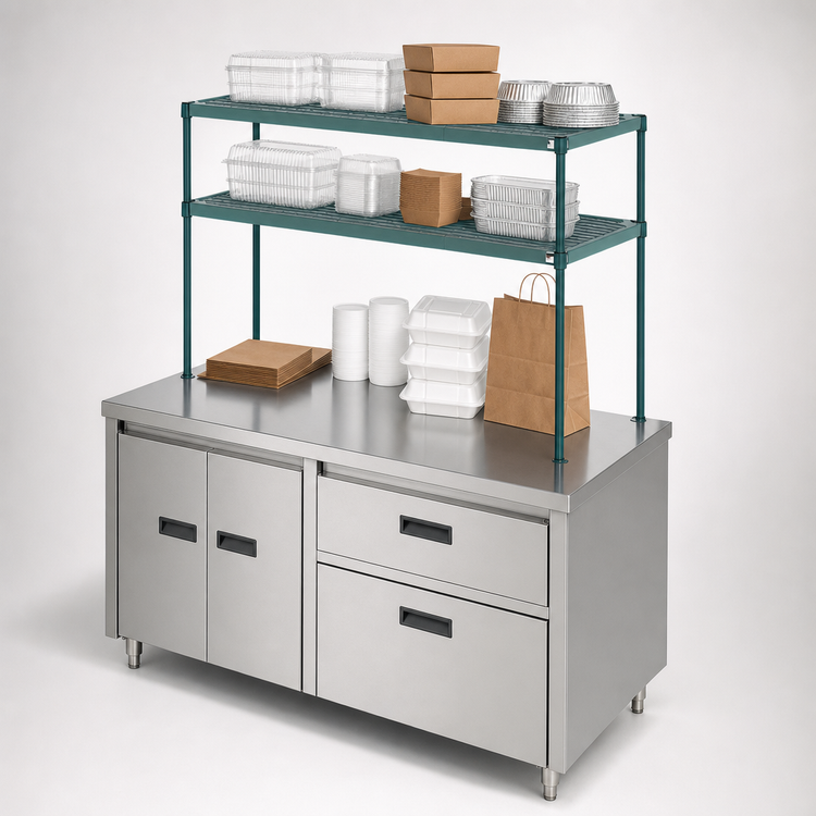 Product image #3 for Metro Super Erecta Pro 54-Inch x 24-Inch Food Locker and Takeout Shelf Housing Unit with 2 Overhead Shelves