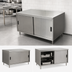 Thumbnail image #3 for BK Resources Enclosed Chef Table with Sliding Door Cabinet Base, 36 x 30 x 34-3/4 Inches, 14-Gauge 304 Stainless Steel Top