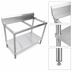 Thumbnail image #3 for Omcan Stainless Steel Poly Top Work Table Frame with Undershelf and 6-Inch Backsplash, 48 x 30 x 42 Inches