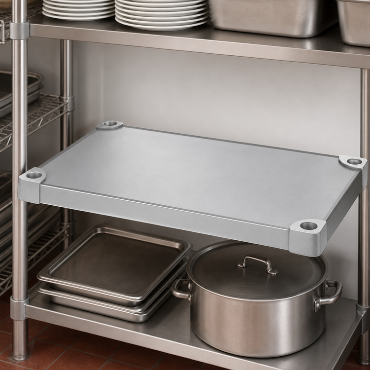 Product image #4 for Eagle Group Quik-Set 36 Inch x 24 Inch Solid Flat Shelf with Marine Edge, 1000 lb Capacity, Gray Epoxy Finish