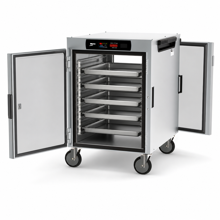 Product image #3 for Metro HotBlox™ Wide 8-Pan Mobile Pass-Thru Insulated Holding Cabinet, Digital Touchscreen, Solid/Solid Doors, 120V