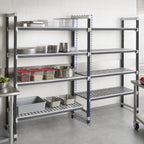 Thumbnail image #3 for Cambro Camshelving® Elements EXA183684V5480 5-Tier Gray Vented Polymer Add-On Shelving Unit, 18 x 36 x 84 Inches