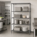 Thumbnail image #3 for Metro Super Erecta SE-244274K4-S-4 42"W x 24"D x 74.5"H 4-Shelf Gray Epoxy-Coated Wire Shelving Starter Unit