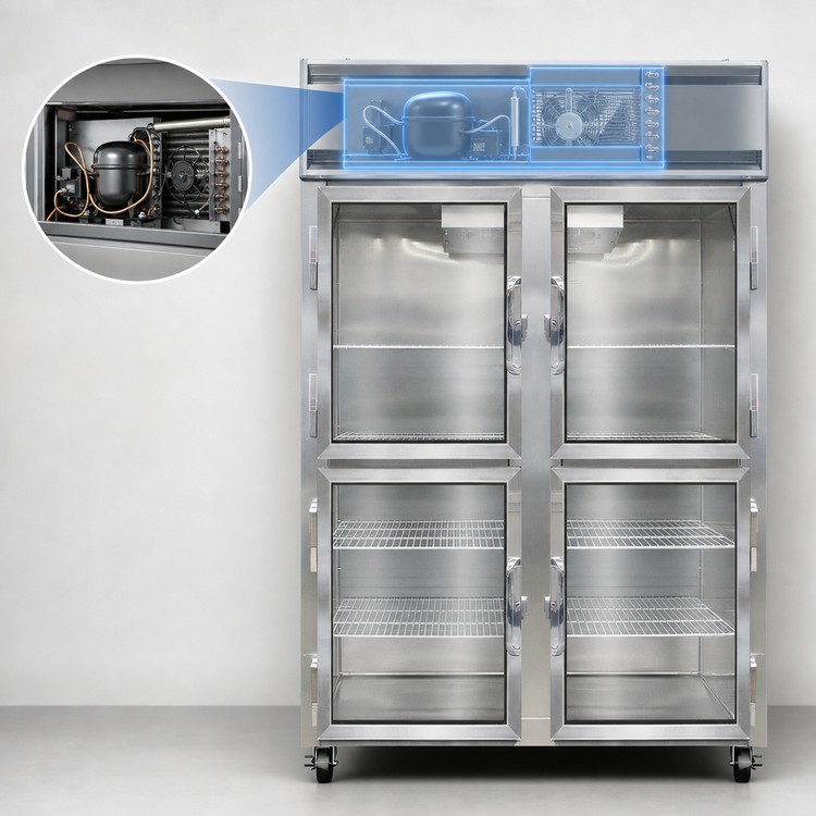 Product image #3 for Continental Refrigerator 2FENSSGDHD Extra-Wide Two-Section Reach-in Freezer with Half Glass Doors