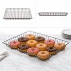 Thumbnail image #3 for Winco DB-1218 Rectangular Nickel-Plated Doughnut Basket, 12 x 18 x 2 Inches Case of 24