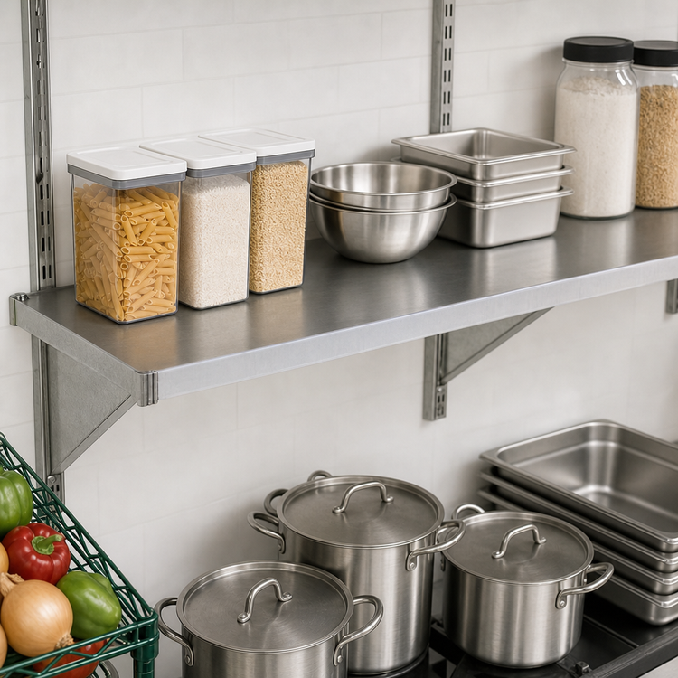 Product image #3 for Eagle Group 60 Inch x 18 Inch Solid Galvanized Commercial Shelf with Marine Edge