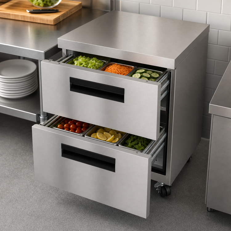 Product image #3 for Hoshizaki Steelheart 27-Inch One-Section Undercounter Refrigerator with 2 Drawers