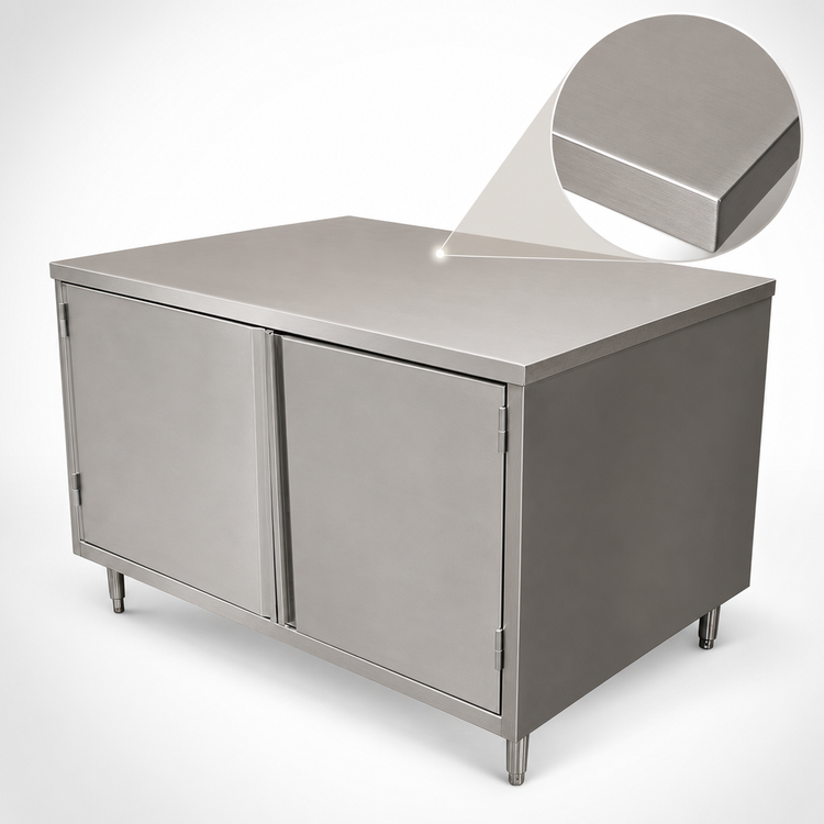 Product image #3 for BK Resources 48" x 36" Stainless Steel Chef Table Cabinet Base with Hinged Doors