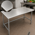 Thumbnail image #3 for Eagle Group Budget Series 30-Inch x 30-Inch Flat Top 430 Stainless Steel Work Table with Galvanized Tubular Base