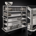Thumbnail image #3 for Carter-Hoffmann T600 Stainless Steel Open Design Queen Mary China & Silver Transport Cart, 6 Shelves