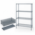Thumbnail image #3 for Quantum Stationary Wire Shelving Starter Kit, 60 x 36 x 74 Inch, 4 Shelves, Gray Epoxy Antimicrobial Finish