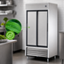 Thumbnail image #3 for True TSD-33-HC 39 1/2 Inch Two-Section Reach-In Refrigerator with Stainless Steel Sliding Doors