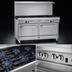 Thumbnail image #3 for Ultimate 60-Inch Commercial Gas Restaurant Range with 4 Open Burners, 36-Inch Charbroiler, and Double Convection Ovens